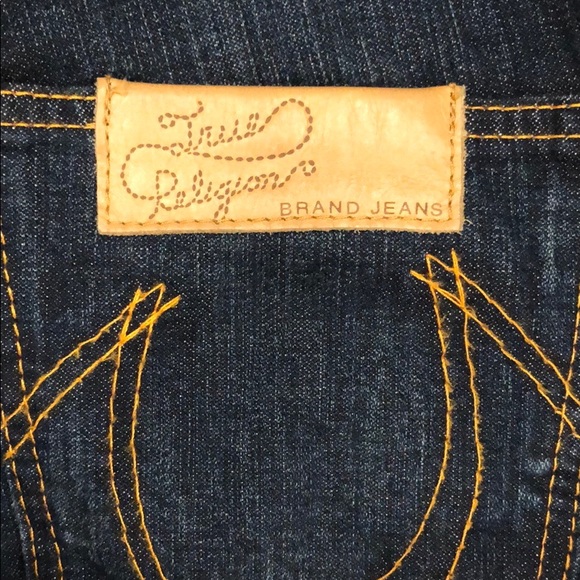 True Religion Vintage Leather Patch Straight Jean - Picture 3 of 10